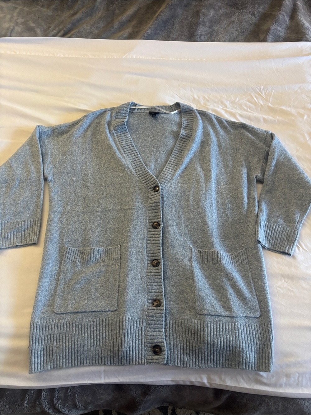 torrid Light Blue V-Neck Button Front Cardigan